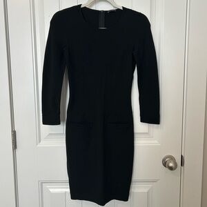 Theory Classic Black Long Sleeve Dress